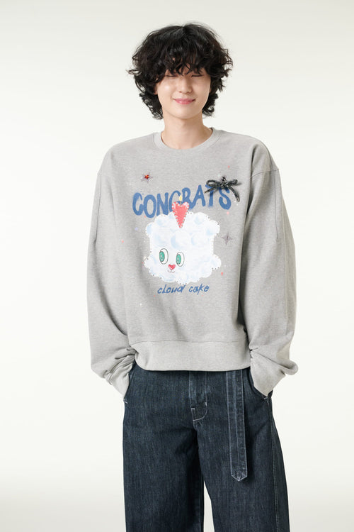 [CLOUD CAKE] Fashion Cloud Cake Print Sweatshirt Unisex